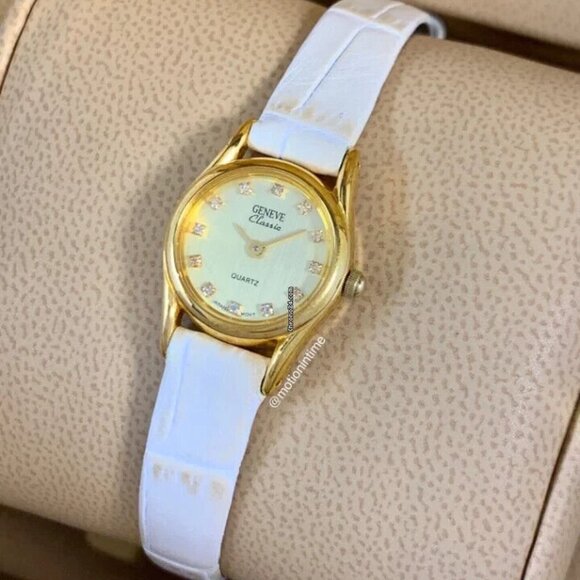 Geneve Classic Quartz Ladies Champagne Dial - Yellow Gold Tone on Strap - Picture 1 of 1